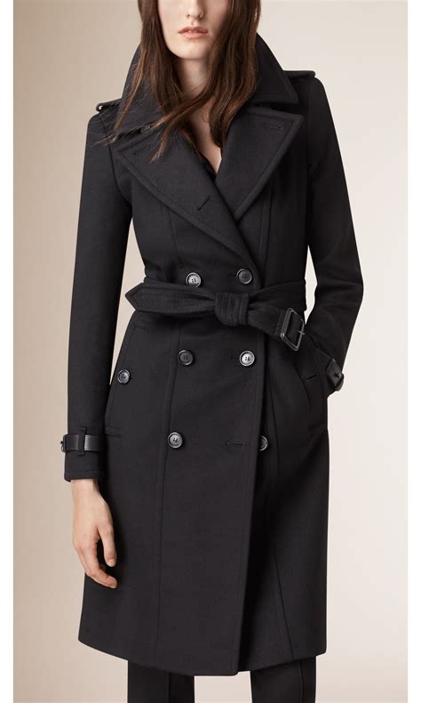 burberry ladies wool black coats